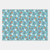 Leuke Blauwgroen Doodle Halloween Patroon Inpakpapier Vel (Voorkant 3)