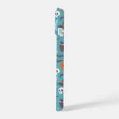 Leuke Blauwgroen Doodle Halloween Patroon iPhone 15 Case (Linkerkant)