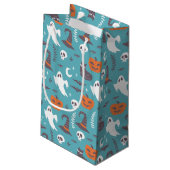 Leuke Blauwgroen Doodle Halloween Patroon Klein Cadeauzakje (Achterkant Gekanteld)