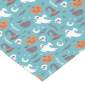 Leuke Blauwgroen Doodle Halloween Patroon Korte Tafelloper (Hoek)