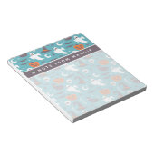Leuke Blauwgroen Doodle Halloween Patroon Notitieblok (Schuin)