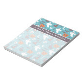 Leuke Blauwgroen Doodle Halloween Patroon Notitieblok (Linkerzijde)