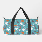 Leuke Blauwgroen Doodle Halloween Patroon Plunjezak (Voorkant)