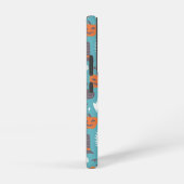 Leuke Blauwgroen Doodle Halloween Patroon Samsung Galaxy Hoesje (Rechterkant)