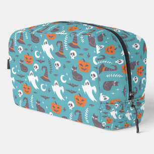 Leuke Blauwgroen Doodle Halloween Patroon Toilettasje