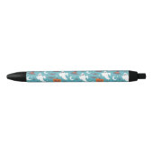 Leuke Blauwgroen Doodle Halloween Patroon Zwarte Inkt Pen (Voorkant)