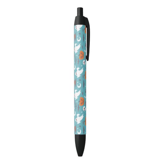 Leuke Blauwgroen Doodle Halloween Patroon Zwarte Inkt Pen (Achterkant (Verticaal))