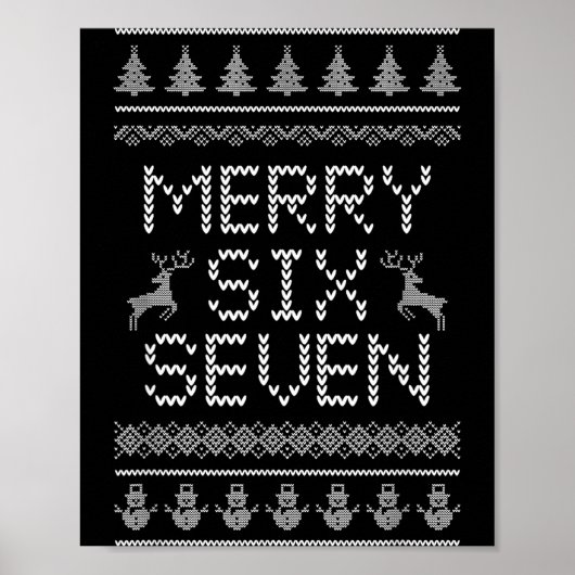 Leuke blije zes zeven 6 7 meme ontwerp kerst humor poster (Voorkant)