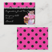 LEUKE Bling- Visitekaartjes CUPCAKES (Voorkant / Achterkant)
