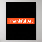 Leuke Block Letter Herfst Thanksgiving Dankbaar AF Poster (Voorkant)