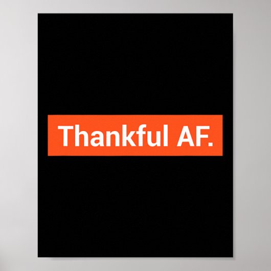 Leuke Block Letter Herfst Thanksgiving Dankbaar AF Poster (Voorkant)