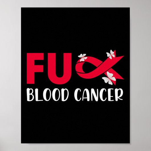 Leuke bloedkanker bewustzijn kanker rode lint T-sh Poster (Voorkant)