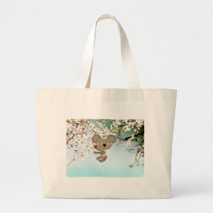 Leuke bloeiende Koala katoenen canvas tas wasbaar