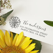 Leuke bloem aangepaste familienaam & retour adres rubberstempel