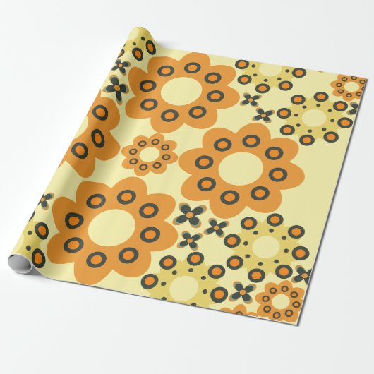 Leuke bloem bloemblaadje patroon 3 cadeaupapier (Uitgerold)