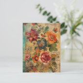 Leuke bloem collage briefkaart (Staand voorkant)