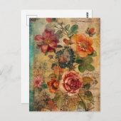 Leuke bloem collage briefkaart (Voorkant / Achterkant)