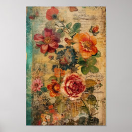 Leuke bloem collage poster
