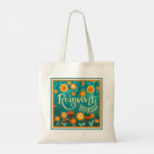 Leuke bloem heruitvinden jezelf naam inspiratie tote bag (Achterkant)