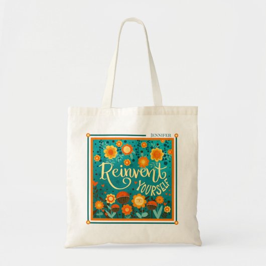 Leuke bloem heruitvinden jezelf naam inspiratie tote bag (Voorkant)