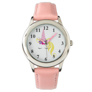 Leuke bloem kroon eenhoorn horloge