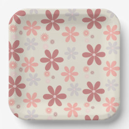 Leuke bloem meisjesglitter papieren bordje