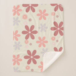 Leuke bloem meisjesglitter sherpa deken