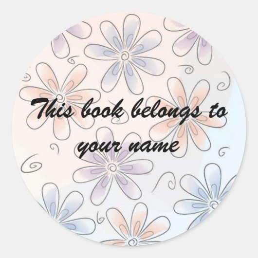 leuke bloemen, Boekenlabel Ronde Sticker (Voorkant)