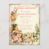 Leuke Bloemen Bruids Douche uitnodiging (Voorkant)