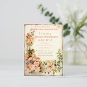 Leuke Bloemen Bruids Douche uitnodiging (Staand voorkant)