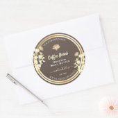 Leuke Bloemen Bruin Goud Product Verpakkingsetiket Ronde Sticker (Envelop)