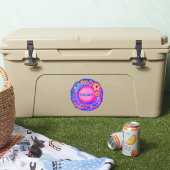 Leuke Bloemen Custom Name Roze Inspirivity Sticker (Koeler)