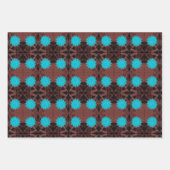 Leuke bloemen en kleding, helder blauw en bruin inpakpapier vel (Voorkant)