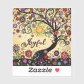 Leuke Bloemen en Vrolijke Boom Vrolijke Whimsical Sticker (Vel)