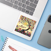 Leuke Bloemen en Vrolijke Boom Vrolijke Whimsical Sticker (Laptop met iPhone)