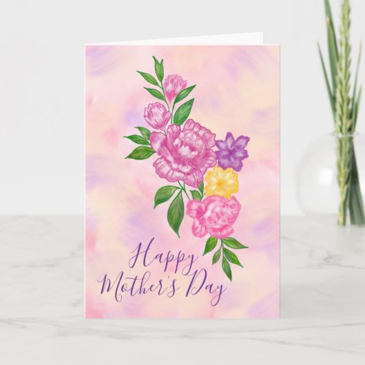 Leuke Bloemen Gelukkige Moederdag Kaart (Voorkant)