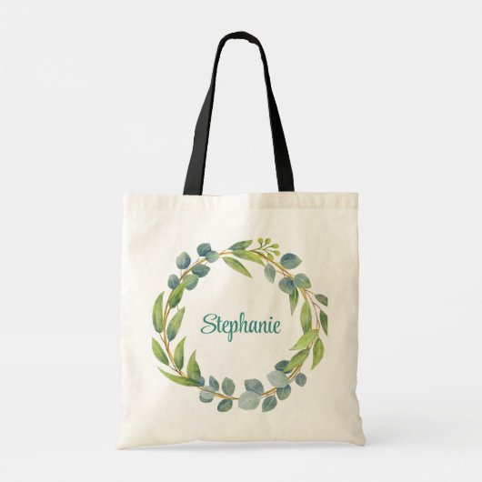 Leuke bloemen gepersonaliseerde canvas tas (Achterkant)