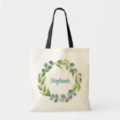 Leuke bloemen gepersonaliseerde canvas tas (Voorkant)