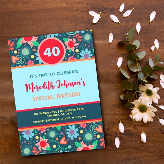 Leuke Bloemen Gepersonaliseerde Leeftijd Verjaarda Kaart