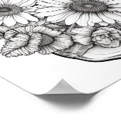 Leuke bloemen in potje kleuren poster (Hoek)