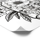 Leuke bloemen in potje kleuren poster (Hoek)