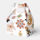 Leuke Bloemen Kerstmis Patroon met Kerstman Bedankdoosjes (Achterkant)