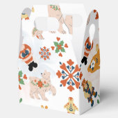 Leuke Bloemen Kerstmis Patroon met Kerstman Bedankdoosjes (Geopend)