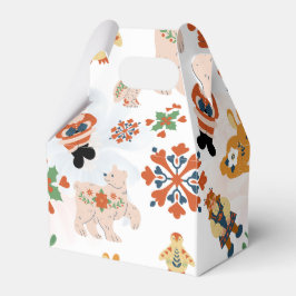 Leuke Bloemen Kerstmis Patroon met Kerstman Bedankdoosjes