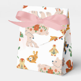 Leuke Bloemen Kerstmis Patroon met Kerstman Bedankdoosjes