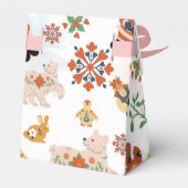 Leuke Bloemen Kerstmis Patroon met Kerstman Bedankdoosjes (Achterkant)