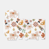 Leuke Bloemen Kerstmis Patroon met Kerstman Bedankdoosjes (Uitgevouwen)