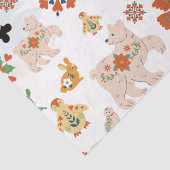 Leuke Bloemen Kerstmis Patroon met Kerstman Tissuepapier (Detail)