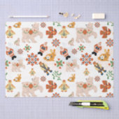 Leuke Bloemen Kerstmis Patroon met Kerstman Tissuepapier (Craft)