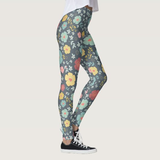 Leuke bloemen kleurrijk naadloos patroon leggings (Rechts)